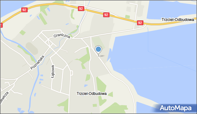 Trzciel powiat międzyrzecki, Osiedle Kolejowe, mapa Trzciel powiat międzyrzecki