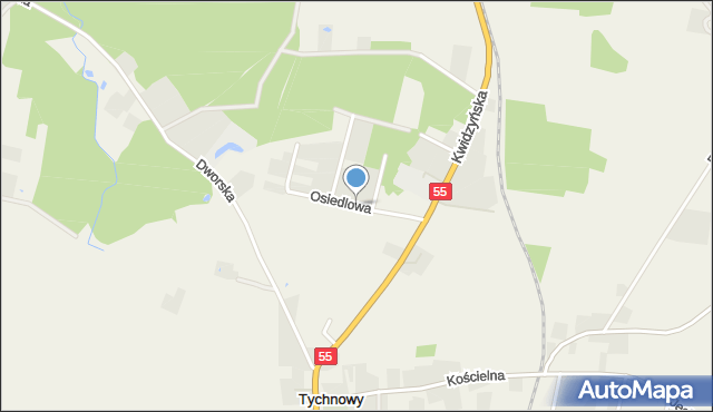 Tychnowy, Osiedlowa, mapa Tychnowy