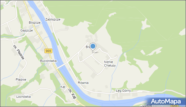 Tylmanowa, Osiedle Brzegi, mapa Tylmanowa