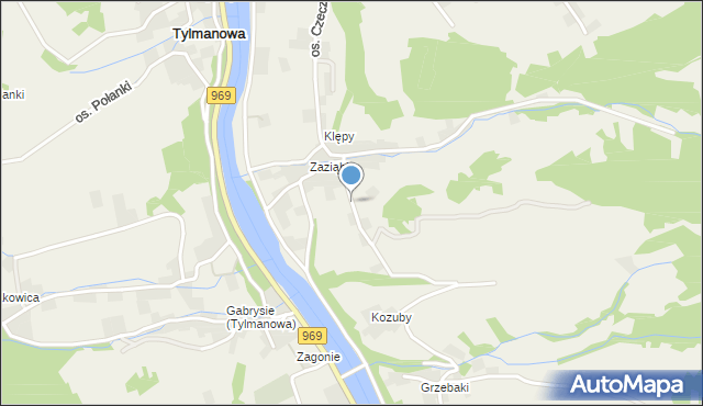 Tylmanowa, Osiedle Brzezie, mapa Tylmanowa