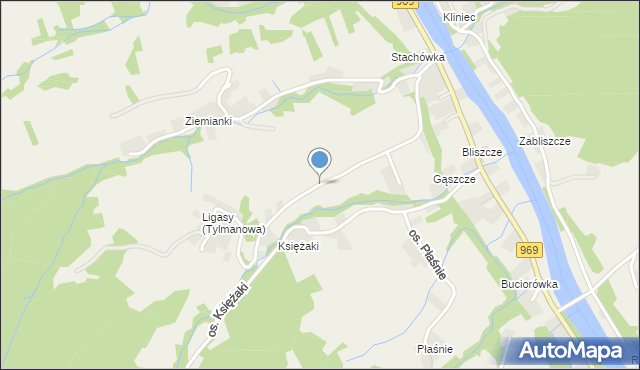 Tylmanowa, Osiedle Gąszcze, mapa Tylmanowa