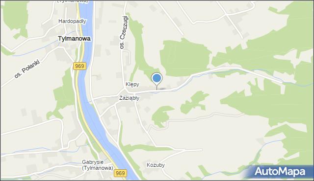Tylmanowa, Osiedle Klępy, mapa Tylmanowa