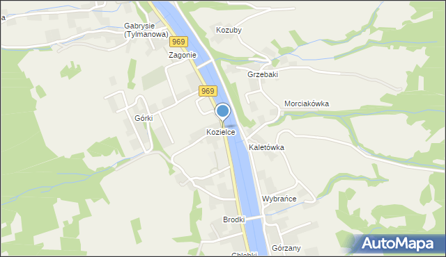 Tylmanowa, Osiedle Kozielce, mapa Tylmanowa