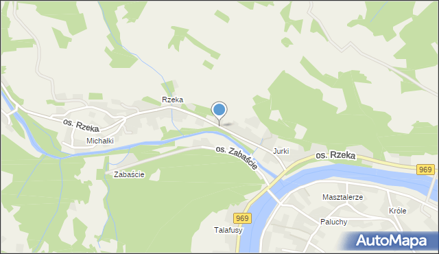 Tylmanowa, Osiedle Rzeka, mapa Tylmanowa