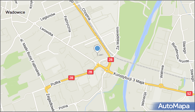 Wadowice, Osiedle Jedność, mapa Wadowice
