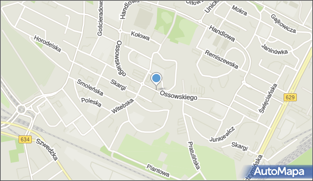 Warszawa, Ossowskiego Michała, mapa Warszawy