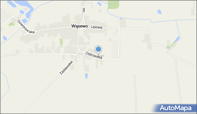 Wąsewo powiat ostrowski, Ostrowska, mapa Wąsewo powiat ostrowski