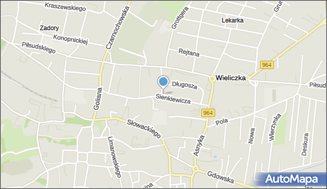 Wieliczka, Osiedle Sienkiewicza Henryka, mapa Wieliczka