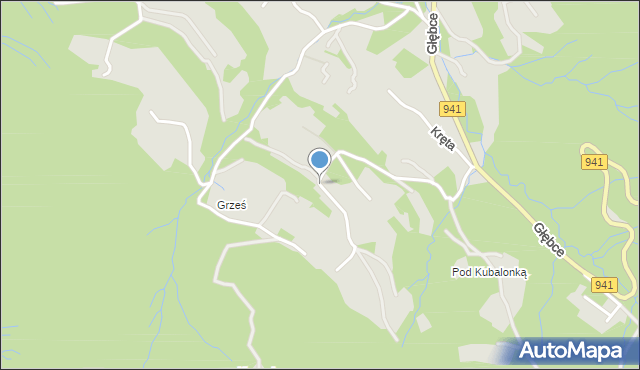 Wisła, Osiedle Górne Głębce, mapa Wisła