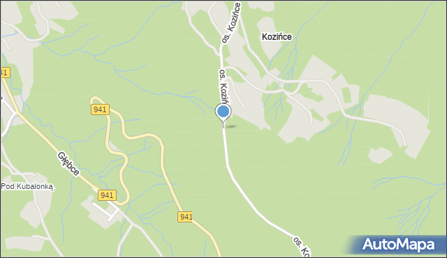 Wisła, Osiedle Kozińce, mapa Wisła