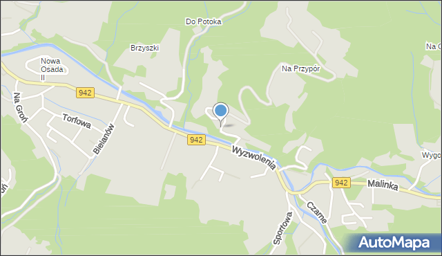 Wisła, Osiedle Uścieńków, mapa Wisła