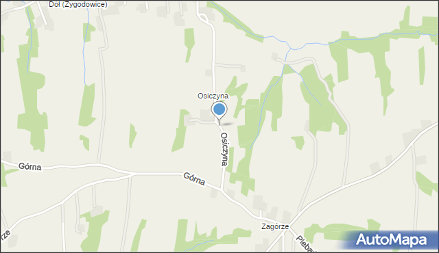 Witanowice gmina Tomice, Osiczyna, mapa Witanowice gmina Tomice