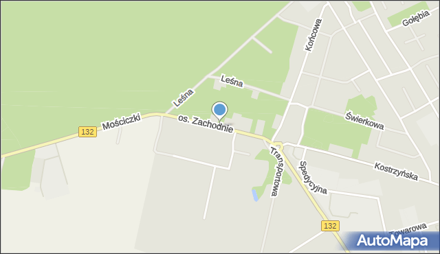 Witnica powiat gorzowski, Osiedle Zachodnie, mapa Witnica powiat gorzowski