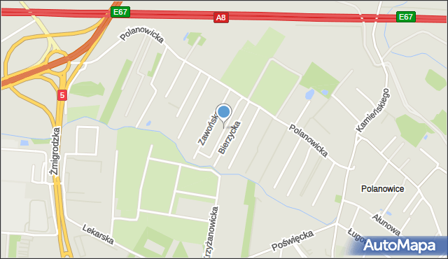 Wrocław, Osolska, mapa Wrocławia