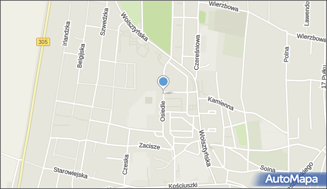 Wschowa, Osiedle, mapa Wschowa