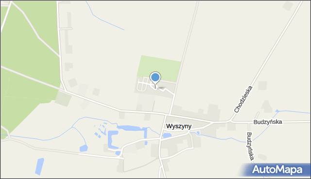 Wyszyny gmina Budzyń, Osiedle Zielone, mapa Wyszyny gmina Budzyń