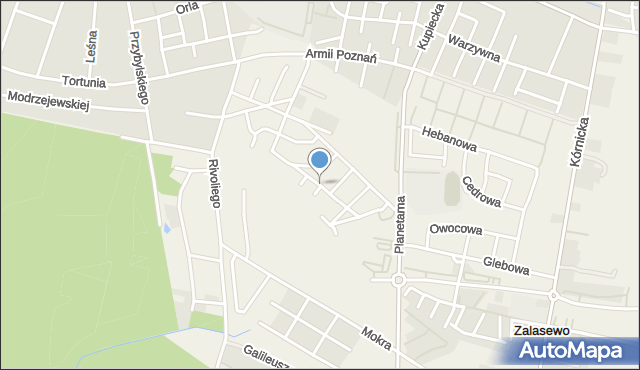 Zalasewo, Osiedle Ułańskie, mapa Zalasewo