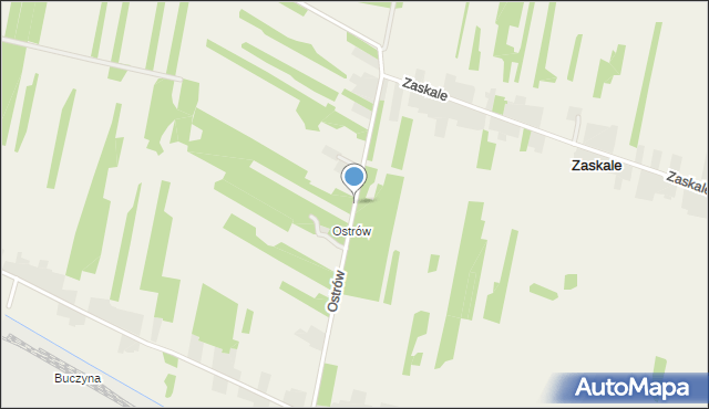 Zaskale gmina Łączna, Ostrów, mapa Zaskale gmina Łączna