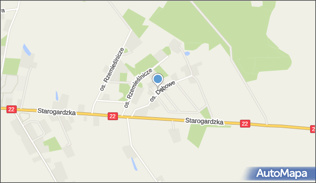 Zblewo, Osiedle Dębowe, mapa Zblewo