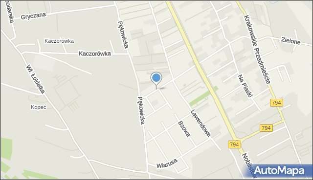 Zielonki powiat krakowski, Osiedlowa, mapa Zielonki powiat krakowski
