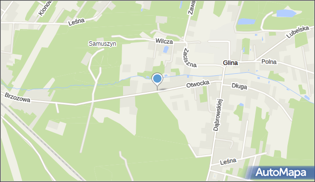Glina gmina Celestynów, Otwocka, mapa Glina gmina Celestynów