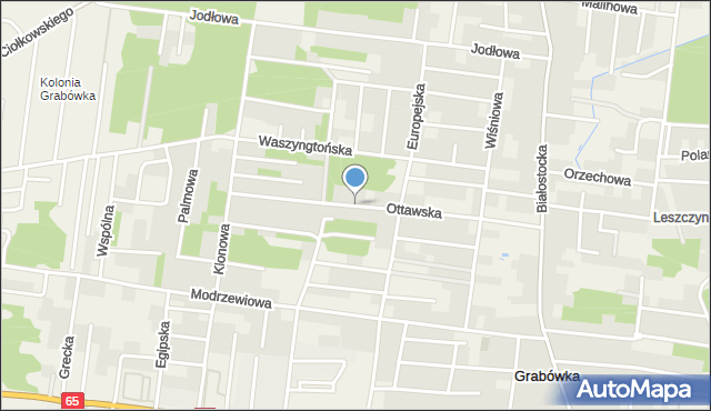 Grabówka powiat białostocki, Ottawska, mapa Grabówka powiat białostocki