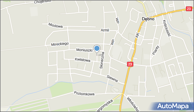 Dębno powiat myśliborski, Owocowa, mapa Dębno powiat myśliborski