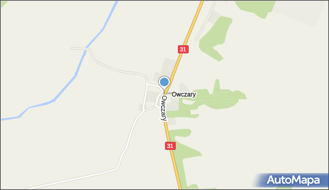 Owczary gmina Górzyca, Owczary, mapa Owczary gmina Górzyca