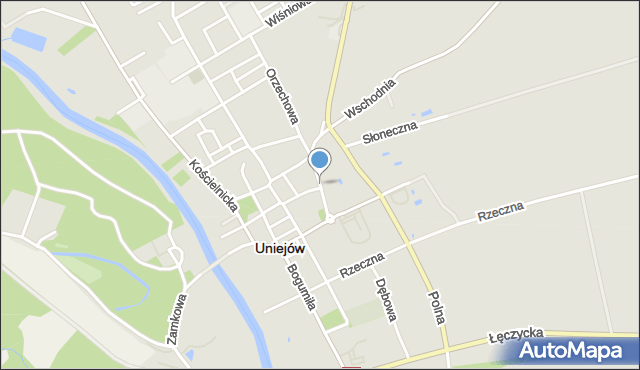 Uniejów, Owczarka Wojciecha, bp., mapa Uniejów
