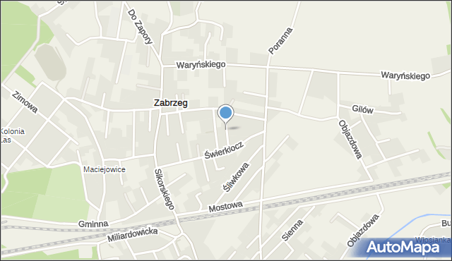 Zabrzeg, Owocowa, mapa Zabrzeg