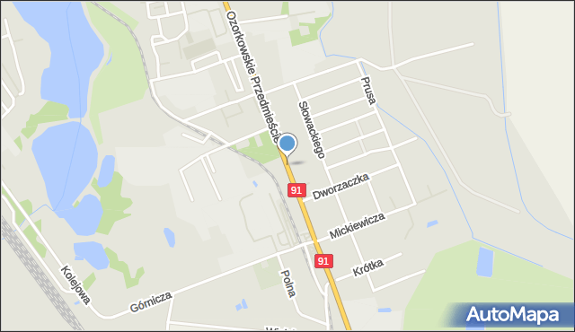 Łęczyca, Ozorkowskie Przedmieście, mapa Łęczyca