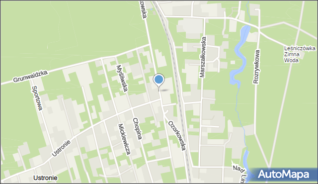 Ustronie gmina Zgierz, Ozorkowska, mapa Ustronie gmina Zgierz