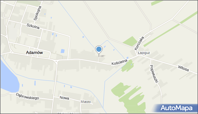 Adamów powiat łukowski, Pabisiewicza Konstantego, ks., mapa Adamów powiat łukowski