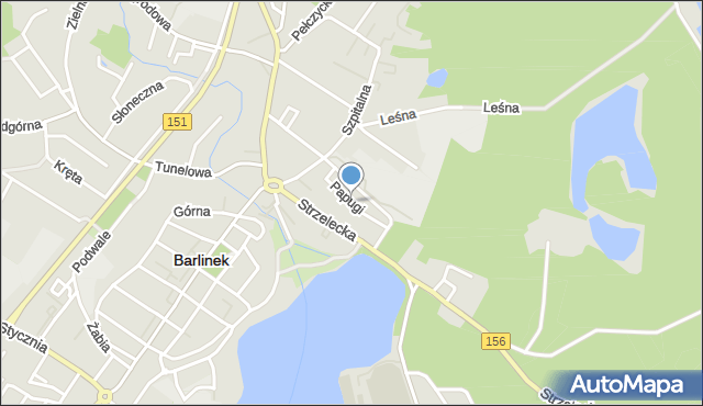 Barlinek, Papugi Jana, mapa Barlinek