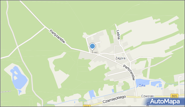 Bełżec, Partyzantów, mapa Bełżec