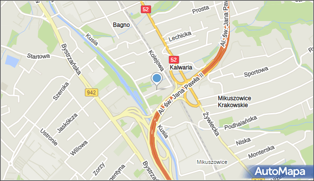 Bielsko-Biała, Paproci, mapa Bielsko-Białej