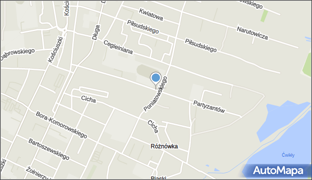 Biłgoraj, Partyzantów, mapa Biłgoraj