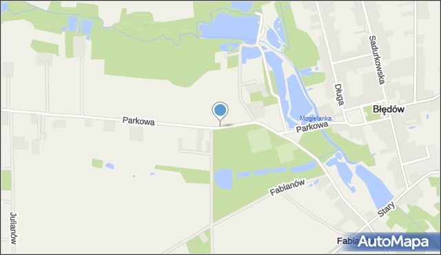 Błędów powiat grójecki, Parkowa, mapa Błędów powiat grójecki