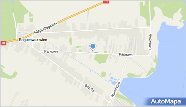 Boguchwałowice, Parkowa, mapa Boguchwałowice