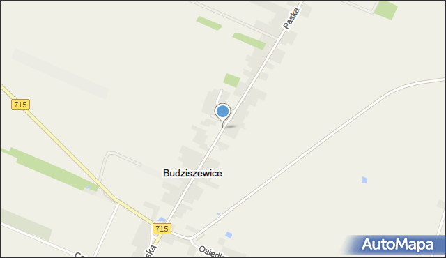 Budziszewice powiat tomaszowski, Paska Jana Chryzostoma, mapa Budziszewice powiat tomaszowski