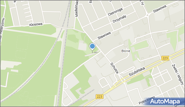 Bydgoszcz, Park 2 Korpusu Obrony Powietrznej, mapa Bydgoszczy