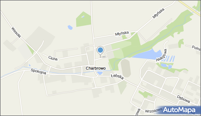 Charbrowo, Pałacowa, mapa Charbrowo