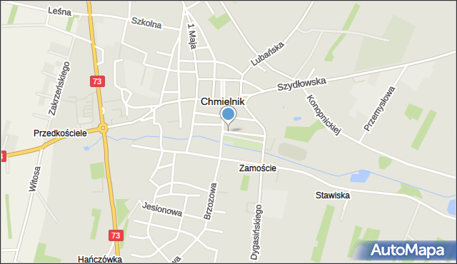 Chmielnik powiat kielecki, Parkowa, mapa Chmielnik powiat kielecki