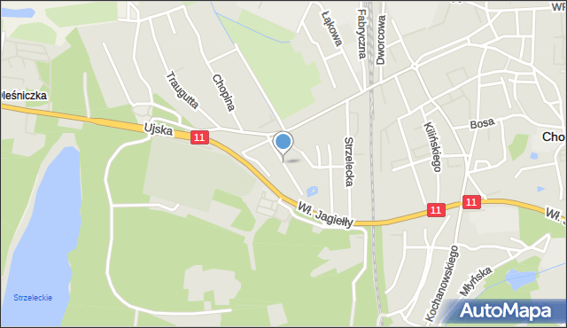 Chodzież, Parkowa, mapa Chodzież