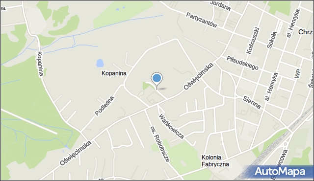 Chrzanów, Pawlikowskiej-Jasnorzewskiej Marii, mapa Chrzanów