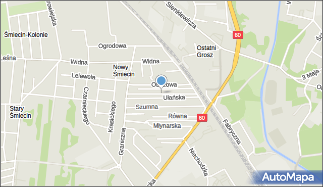 Ciechanów, Partyzantów, mapa Ciechanów