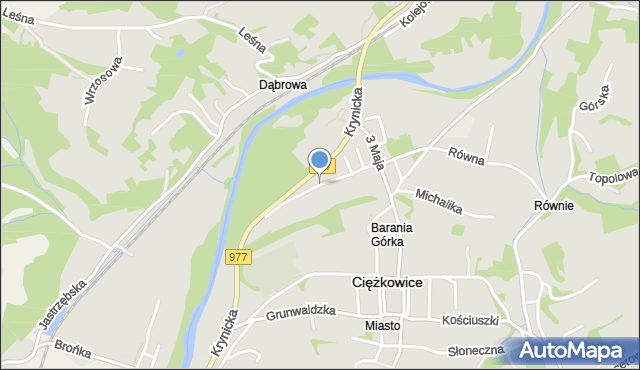 Ciężkowice powiat tarnowski, Paderewskiego Ignacego Jana, mapa Ciężkowice powiat tarnowski