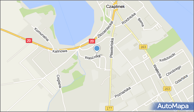 Czaplinek powiat drawski, Paska Jana Chryzostoma, mapa Czaplinek powiat drawski