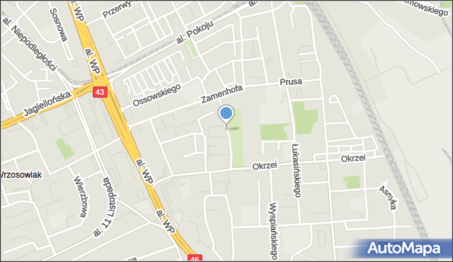 Częstochowa, Pasaż Raczyńskiego Zenona, ks., mapa Częstochowy