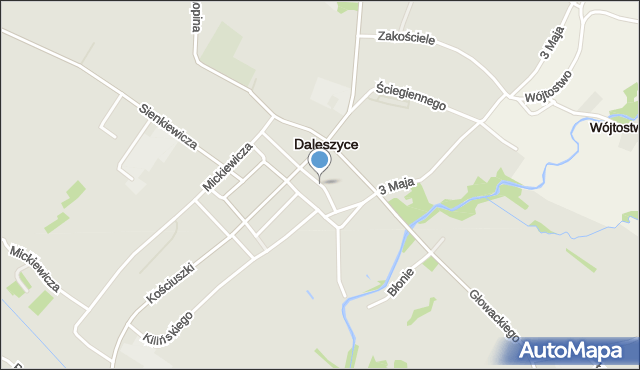 Daleszyce, Paderewskiego Ignacego Jana, mapa Daleszyce